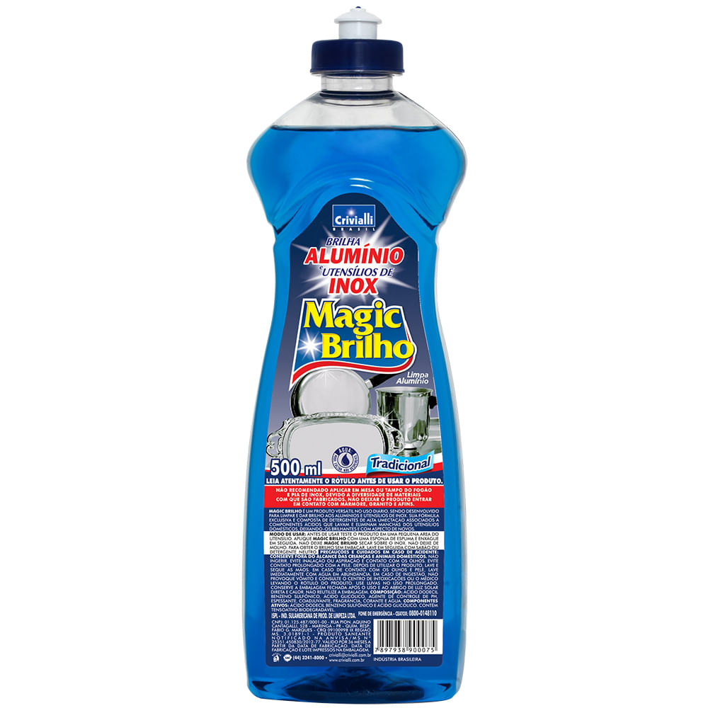 BRILHA ALUMI 500ML MAGIC BRILL INOX TRADICIONAL