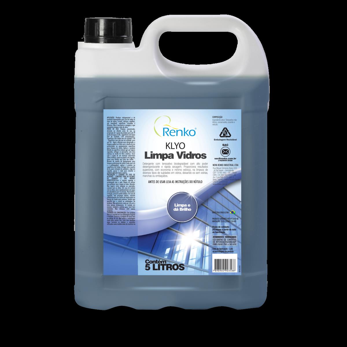 LIMPA VIDROS 5LT KLYO PROFISSIONAL RENKO