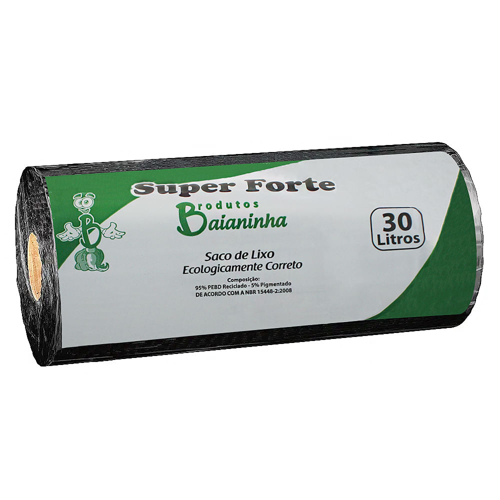 SACO LIXO 30LT BAIANINHA 50UN SUPER FORTE ROLO