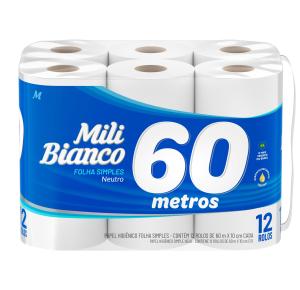 PAPEL HIGIE 60MT LV 12 PQ 11 MILI BIANCO NEUTRO