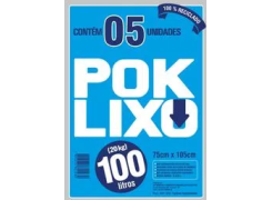 SACO LIXO 100LT 5UN POK PRETO