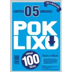 SACO LIXO 100LT 5UN POK PRETO