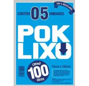 SACO LIXO 100LT 5UN POK PRETO